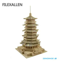 Взрослые дети 3D модель моделирования деревянные головоломки DIY Развивающие игрушки, мозаика в китайском стиле архитектурная модель головоломки