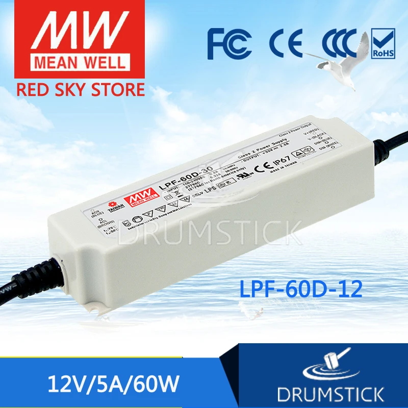 

MEAN WELL LPF-60D-12 12V 5A meanwell LPF-60D 12V 60W Single Output LED Switching Power Supply