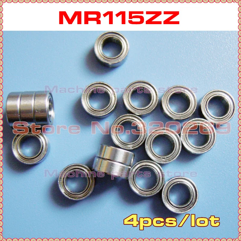 4 шт. MR115ZZ MR115 5x11x4 миниатюрный шариковый подшипник с глубоким желобом 5*11*4 мм |