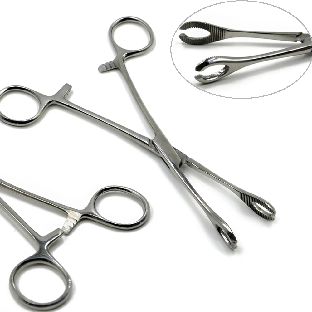 Stainless Steel Ear Lip Navel Nose Tongue Septum Sponge Forceps Clamp