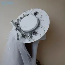 Бритни Новые поступления Свадебная шляпка в Корейском стиле элегантный тюль Бисер чародей Шапки для свадьбы Вышивка Люкс Hat
