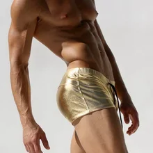 Плавки для плавания мужские плавки металлический цвет сексуальные плавки мужские купальные костюмы кружевные трусы для серфинга пляжные шорты Боксеры