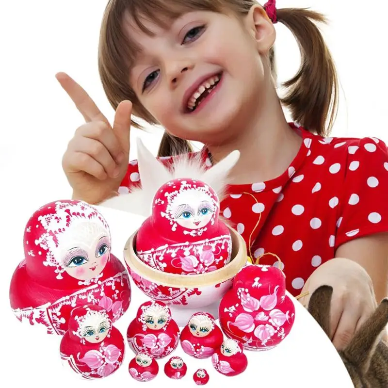 Beste Russische Matroesjka Poppen Basswood Creatieve Beer Oor Nesting Dolls Gift Russische Traditionele Etnische Stijl DIY Poppen