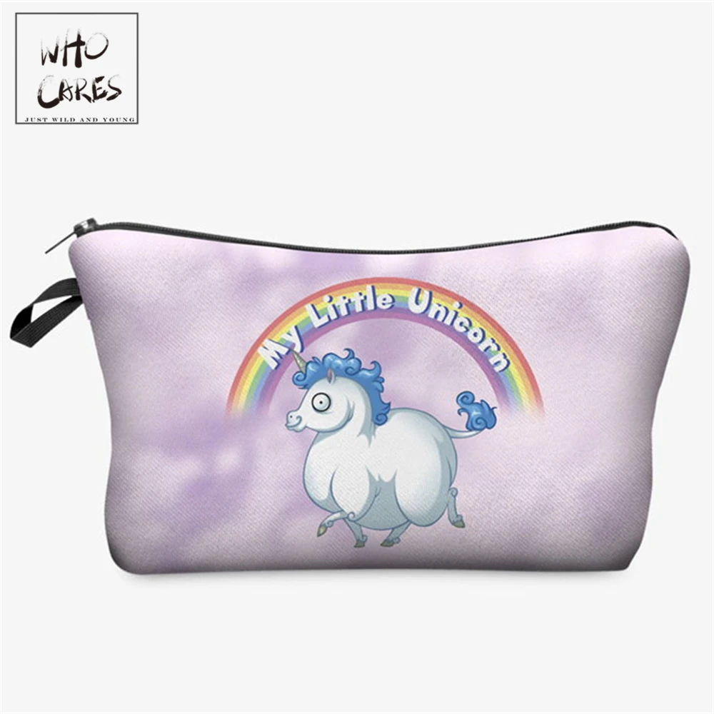 Who Cares printing little unicorn pink Makeup Bags Cosmetic Organizer Bag Pouchs For Travel
