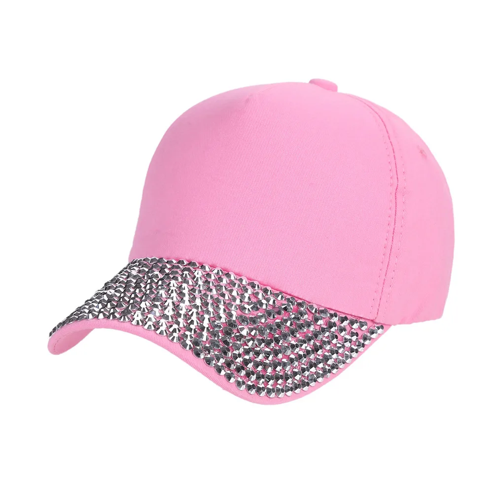 Womens New Fashion Baseball Cap Rhinestone Paw Shaped Snapback Hat czapka z daszkiem