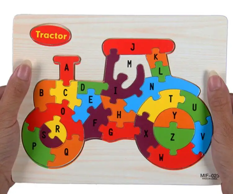 Детская интеллектуальная игрушка познание английские буквы здание Деревянные Животные головоломки детские игрушки 2-6 лет