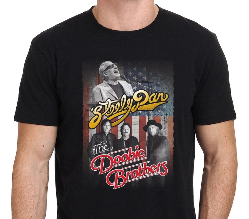 

New Steely Dan &amp Doobie Brothers Tour 2017 Mens Black T-Shirt SizeS-M-L-XL-2XL