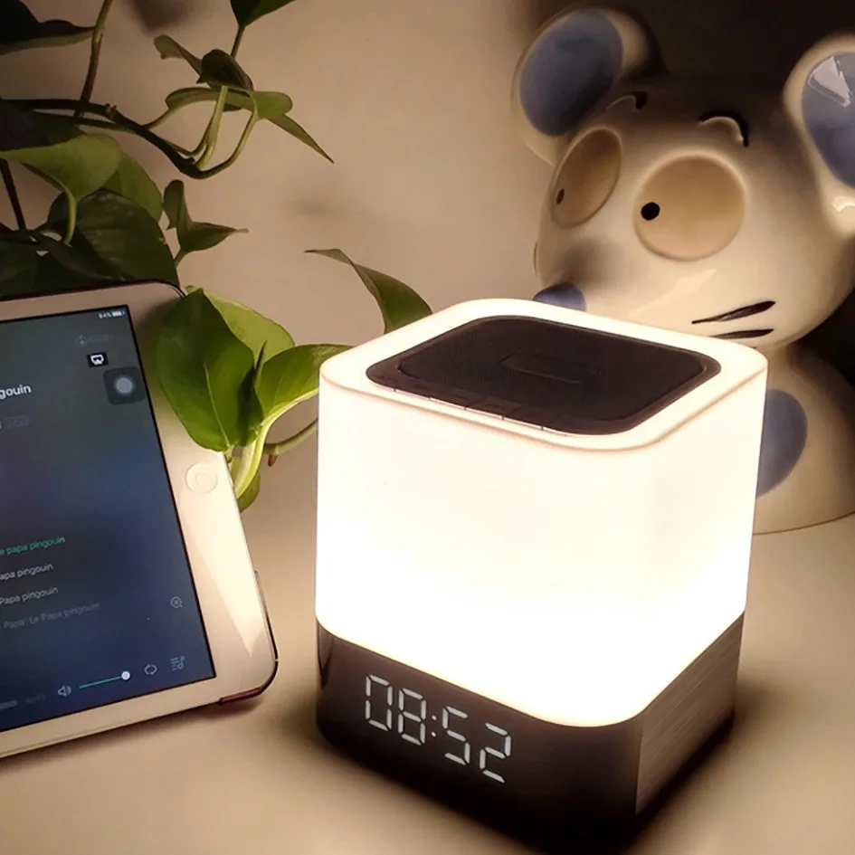 Светодиодный ночник Беспроводная Bluetooth Колонка со светодиодным дисплеем