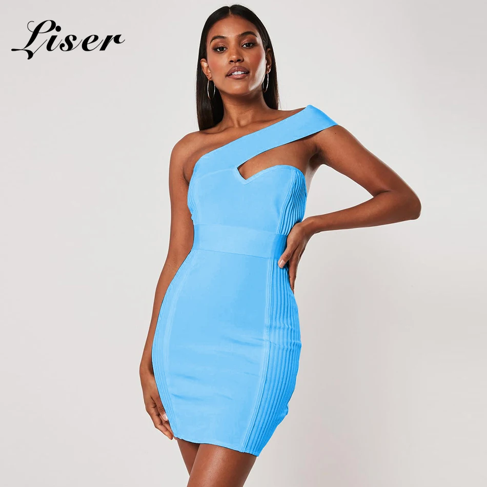 

Liser 2019 New Summer Women Dress Strapless Mini Bandage Dress Sexy Bodycon Elegant Celebrity Party Blue Pink Dresses Vestidos