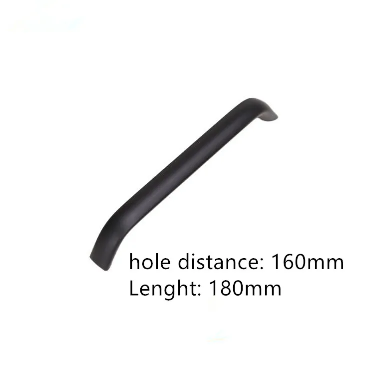 LCH классический шаг отверстия 64 96 128 160 224 мм черная отделка алюминиевый сплав ручка шкафа черный выдвижной ящик европейский стиль - Цвет: 160mm