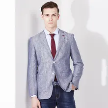 Г. Весенняя брендовая мужская одежда лен мужчин пиджак пальто куртка однобортный slim fit костюмы деловые костюмы для мужчин пиджаки