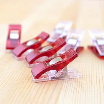 100pcs/lot PVC Plastic Clips For Patchwork Sewing DIY Crafts Quilt Scale Clip Clover Wonder Clip Patchwork Tools 2.7*1CM