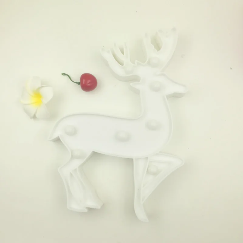 Lovely 3D Led Night Lamp Christmas Decoration Elk Deer Marquee Led Night Lights Warm White Luminaria Led Table Desk Wall Light (18)