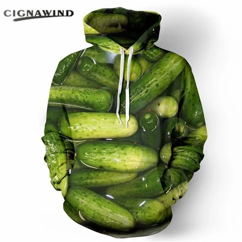 

Hot sell funny hoodie men/women hoodies Sweatshirt Vegetables Cucumber 3D print Long sleeved Pullover casual streetwear tops