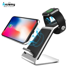 Ascromy Металл Qi беспроводной Быстрый Держатель подставка зарядное устройство для Apple Watch Series 4 3 2 Iphone XS MAX XR 8 Plus IWatch зарядная станция