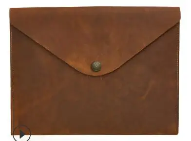 Crazy Horse ручной портфель из натуральной кожи для A4 файл пакет Macbook портфель для IPAD черный и коричневый - Цвет: brown