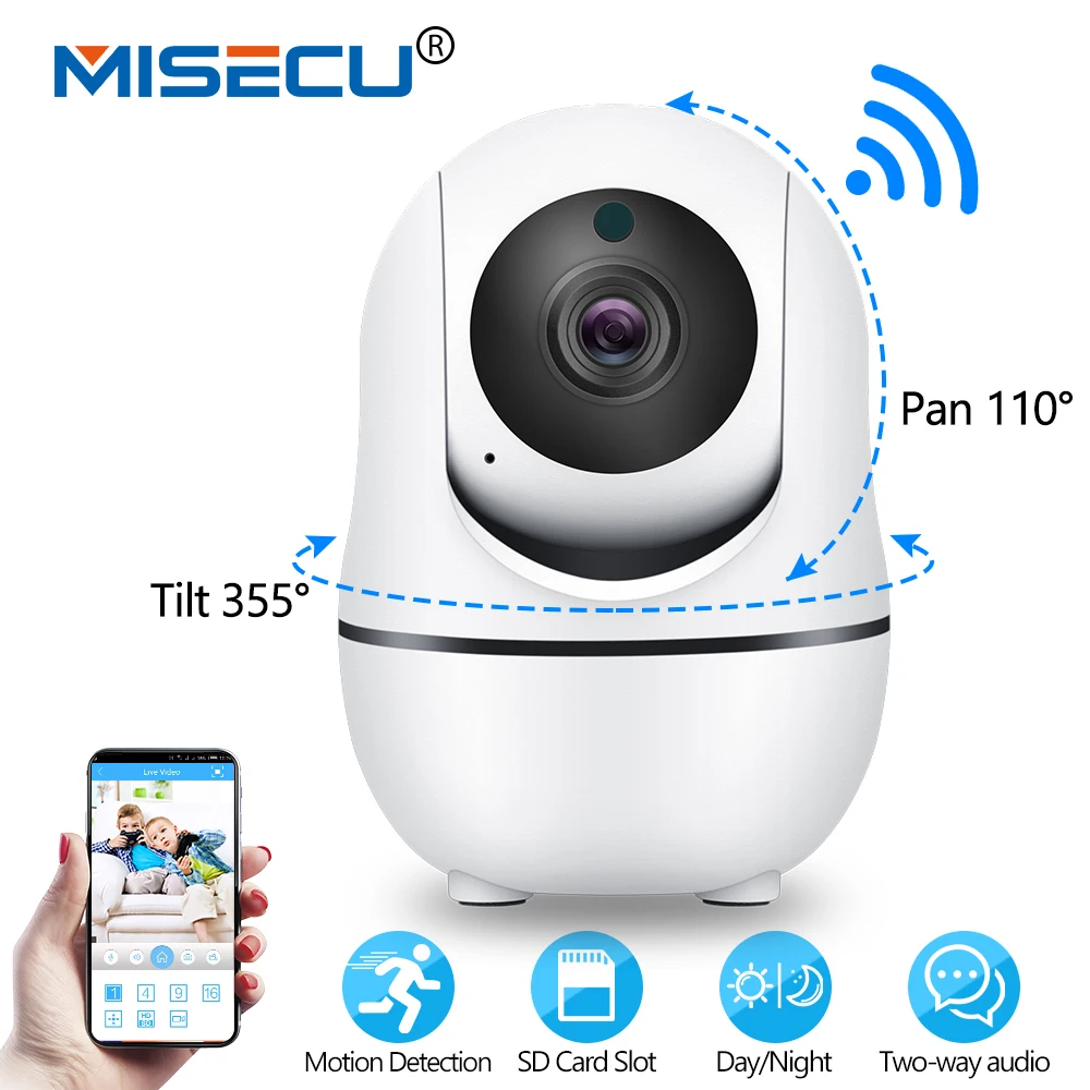MISECU умная IP камера WiFi панорамирование наклона двухстороннее аудио беспроводной