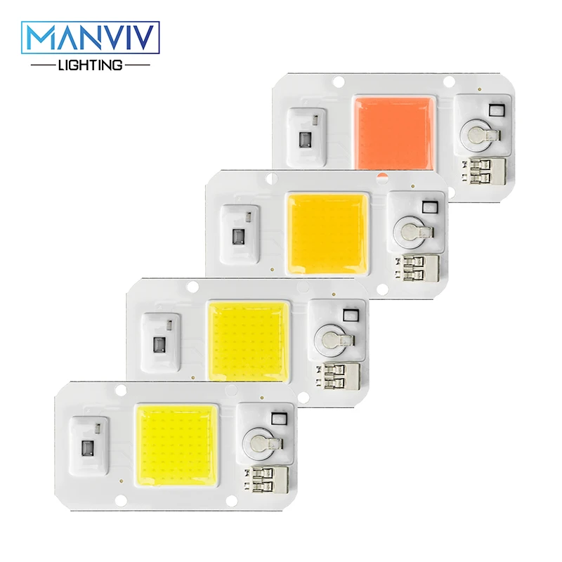 10P LED COB Dimmable Chip 50W 30W 20W 110 220V Smart IC No Driver Chip For DIY LED Floodlight Spotlight Outdoor Light Grow Bead