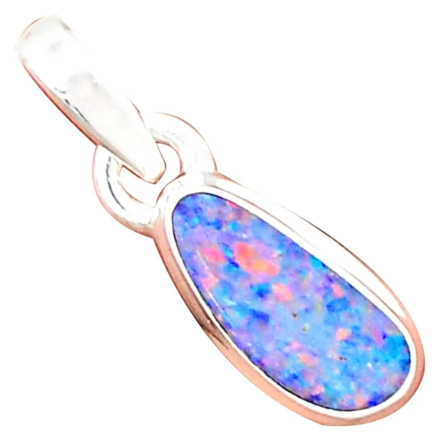 

Nature Australian Opal Pendant 925 Sterling Silver Jewelry, 23 mm, MHBAP5181