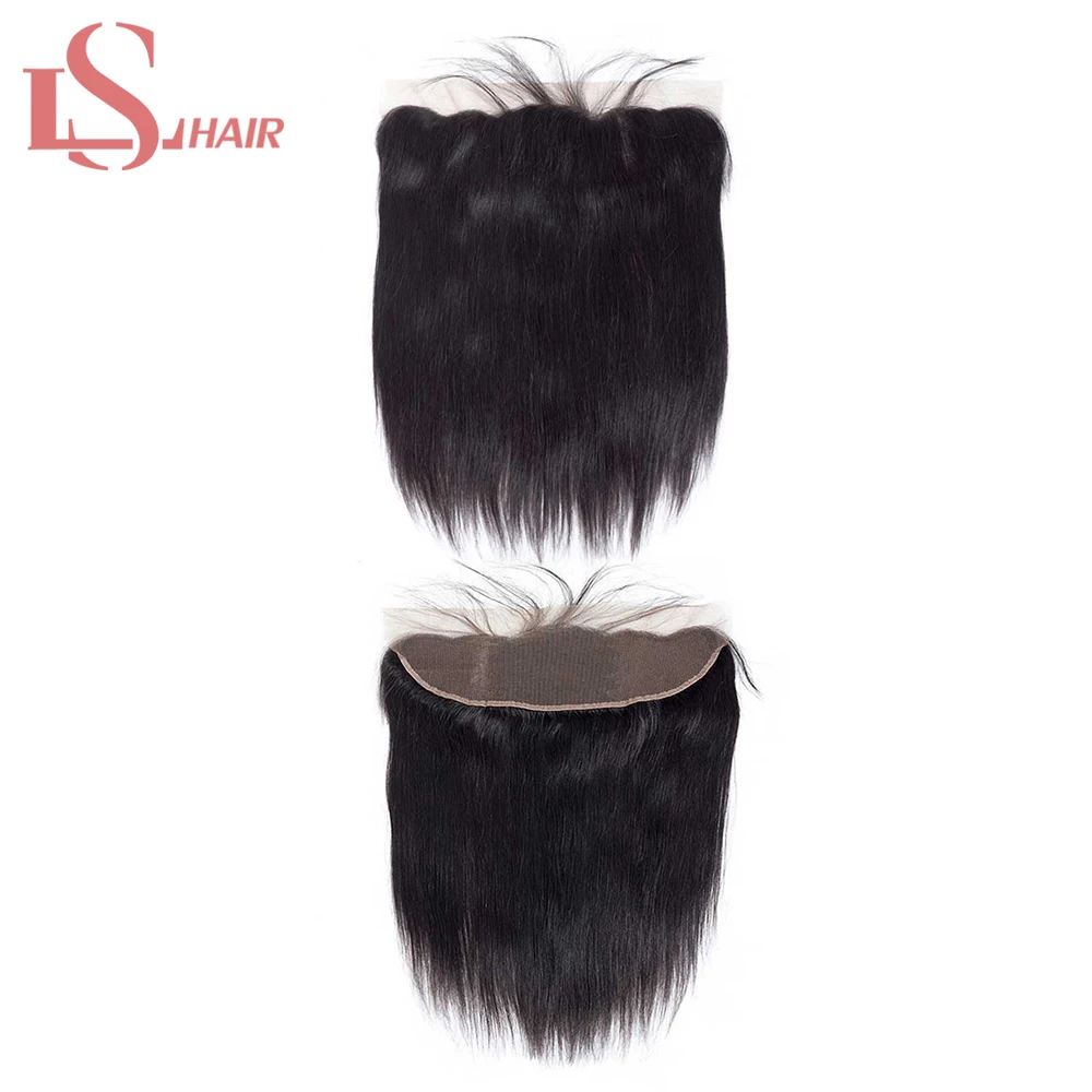 

LS Hair Brazilian Straight remy Hair 13x4 Ear to Ear Lace Frontal Closure Free Part With Baby Hair Pre Plucked baby hair 8-22"
