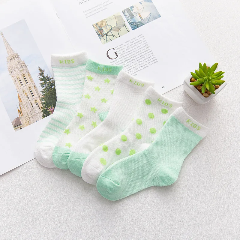 

5 Pairs Socks Set Baby Boy Girl Cotton Cartoon Candy Colors Dot, breathable, stylish Socks Infant Toddler Kids Soft Sock