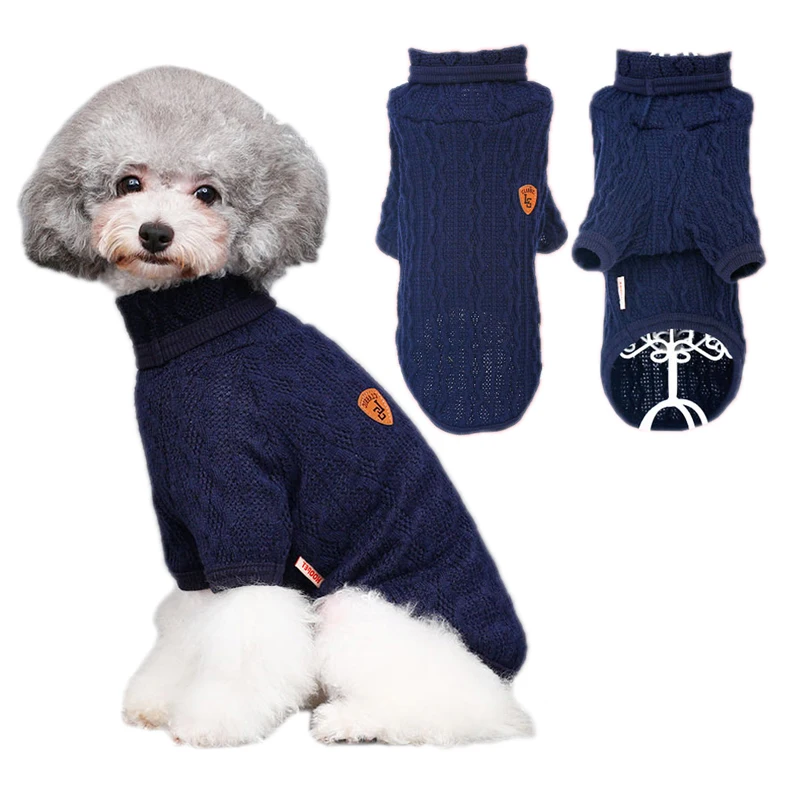 Turtleneck Winter Clothes for Dogs Sweater Coat for Pug Chihuahua