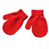 TELOTUNY плюшевые и бархатные теплые перчатки для осени и зимы Детские Зимние перчатки однотонные вязаные От 1 до 4 лет детские варежки Z0828 - Цвет: Красный