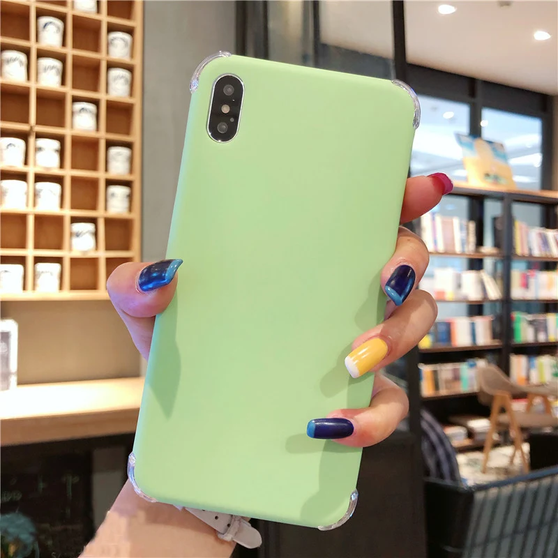 

for iphone XS max XR X Candy color Soft phone Case For iphone 8plus 7plus 6SP 7 8 6 6S Simple Matcha Color shockproof case