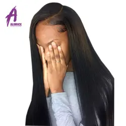 Бразильский Прямо Синтетические волосы на кружеве человеческих волос парики 4*4 предварительно выщипать с ребенком волос Волосы remy черный