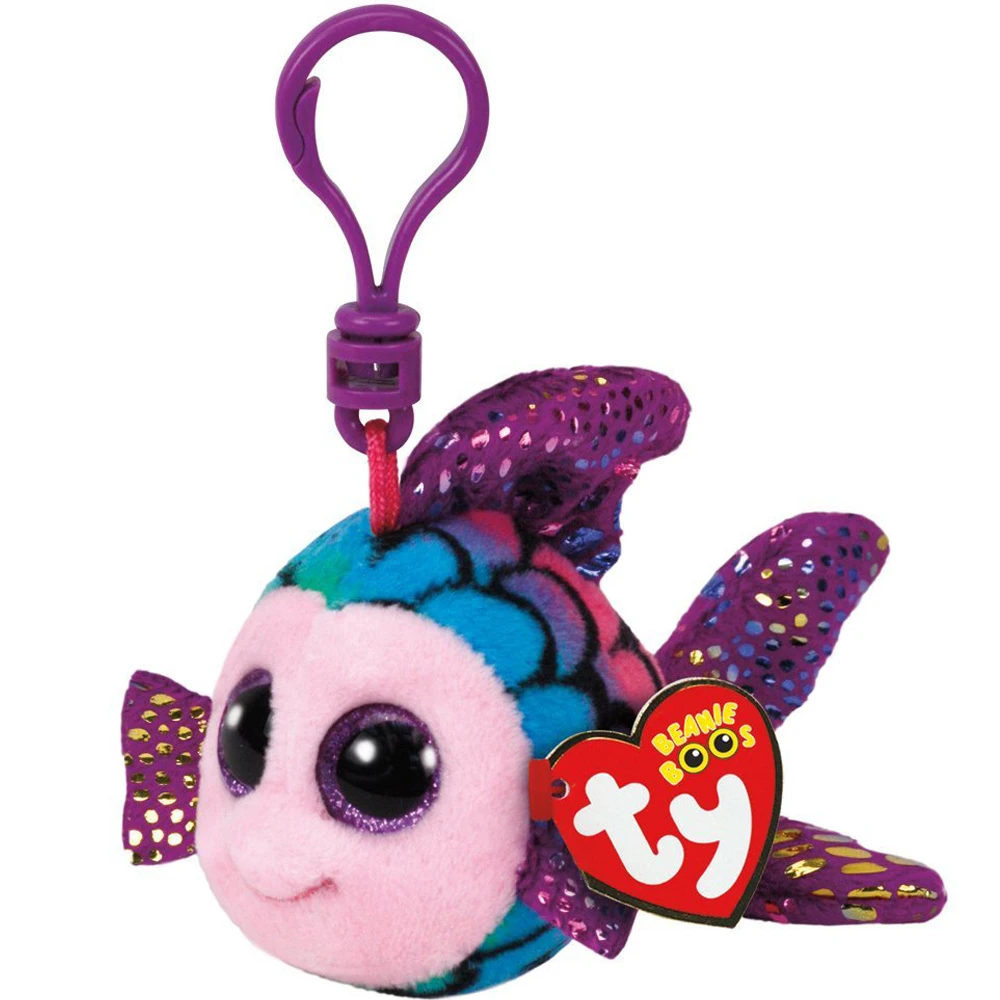 Pyoopeo Ty Beanie Boos 4" 9cm & 10" 25cm Flippy the Fish Clip Keychain