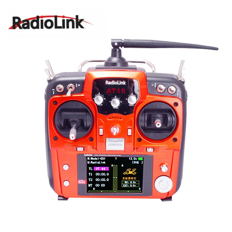 Оригинальный RadioLink AT10 II 2 4 Ghz 12CH RC передатчик с R12DS ресивер PRM 01 Аккумулятор для
