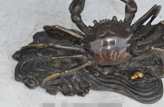 Details about   Chinese Art statuary Copper Bronze gilt FengShui wealth crab Crabs King Sculptur 