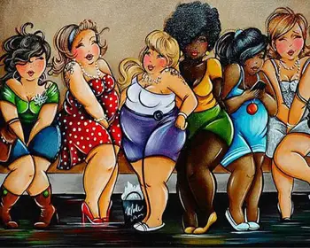

5D Full Square/Round Stone Diy Diamond Painting Mosaic Cartoon Fat Woman/Lady Cross Stitch Diamant Embroidery Christmas Gift