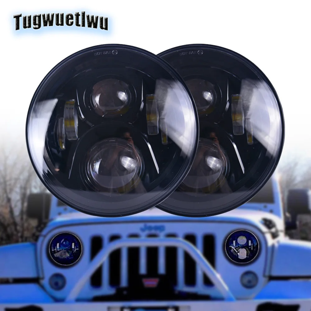 2pcs/pair new Offroad headlights 7Inch Round LED Projector Headlight