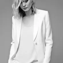 Изготовленный на заказ белый женский v-образный вырез, петличный смокинг костюмы для женщин одна кнопка Деловые женские костюмы