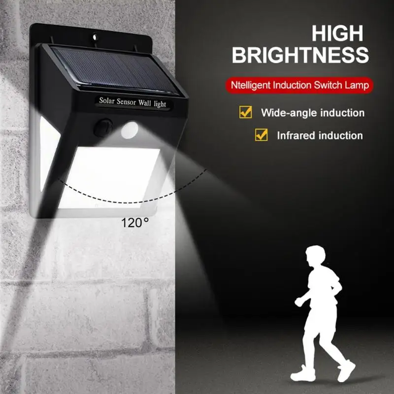 30/40 LED наружная Солнечная настенная лампа PIR датчик движения водонепроницаемый