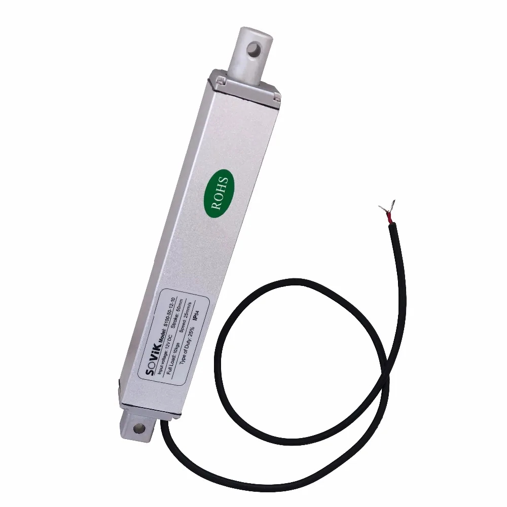 

12V 24V Micro Linear Actuator 50mm 2 inch Stroke Electric DC Motor 250N Max Load Built in Limit Switch Multi-function Auto Use