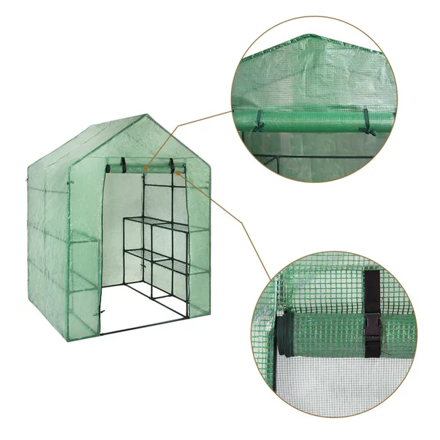 Portable Plastic Garden Greenhouse Cover  For 2 Layer Mini Walk In Greenhouse Outdoor Protect Plants Flowers (no Iron Stand)