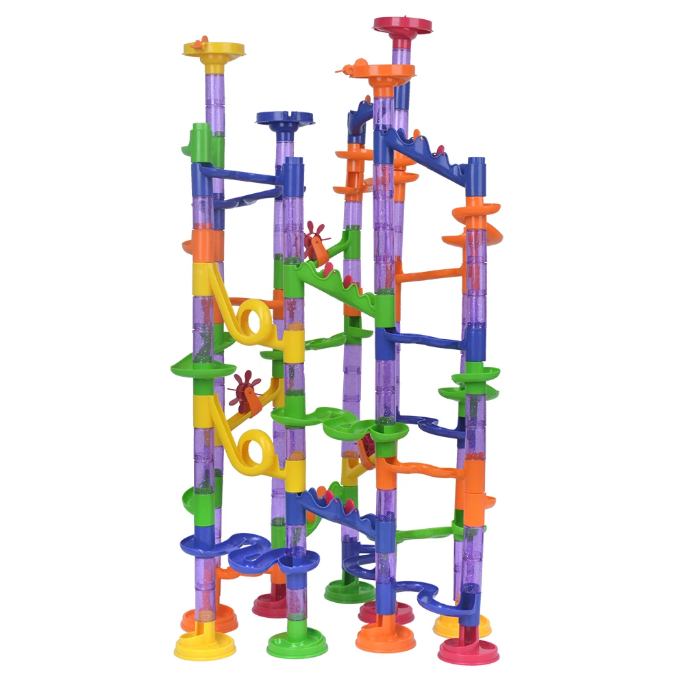 DIY Construction Marble Race Run Maze Balls Track Plastic house Building Blocks 150Pcs Set