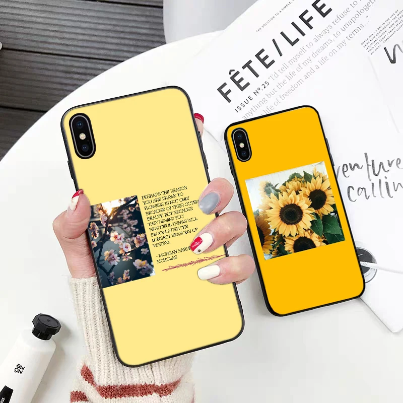 Красота желтого цвета с изображением подсолнуха силиконовый чехол для iPhone 5 SE 5S 6