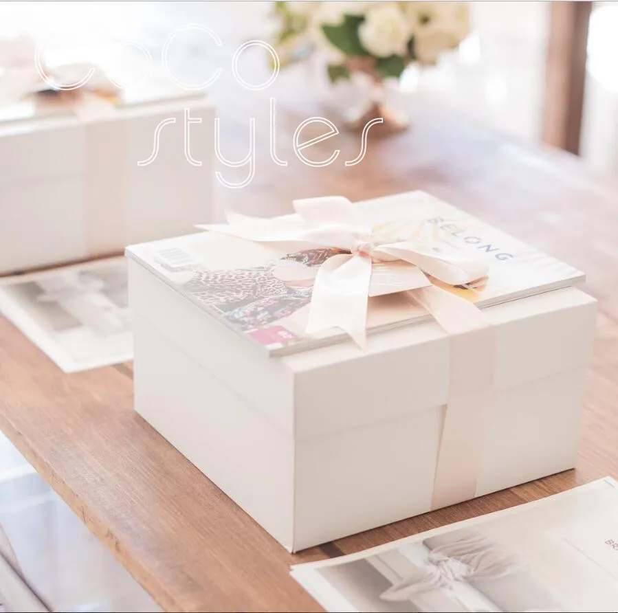 

Cocostyles bespoke blank exquisite white gift box for party event wedding favor gift box or valentine's day gift set