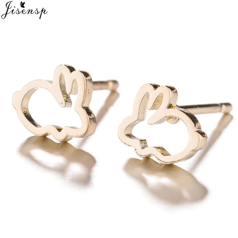 

Jisensp Korean Fashion Rabbit Earrings Female Stainless Steel Jewelry Cute Animal Stud Earrings for Women Accessories kolczyki