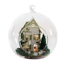 DIY кукольный домик Миниатюрный с мебельным стеклянным шаром пеньковая веревка орнамент ручной работы Каса игрушки для детей мини-солнце ALIS G011# E