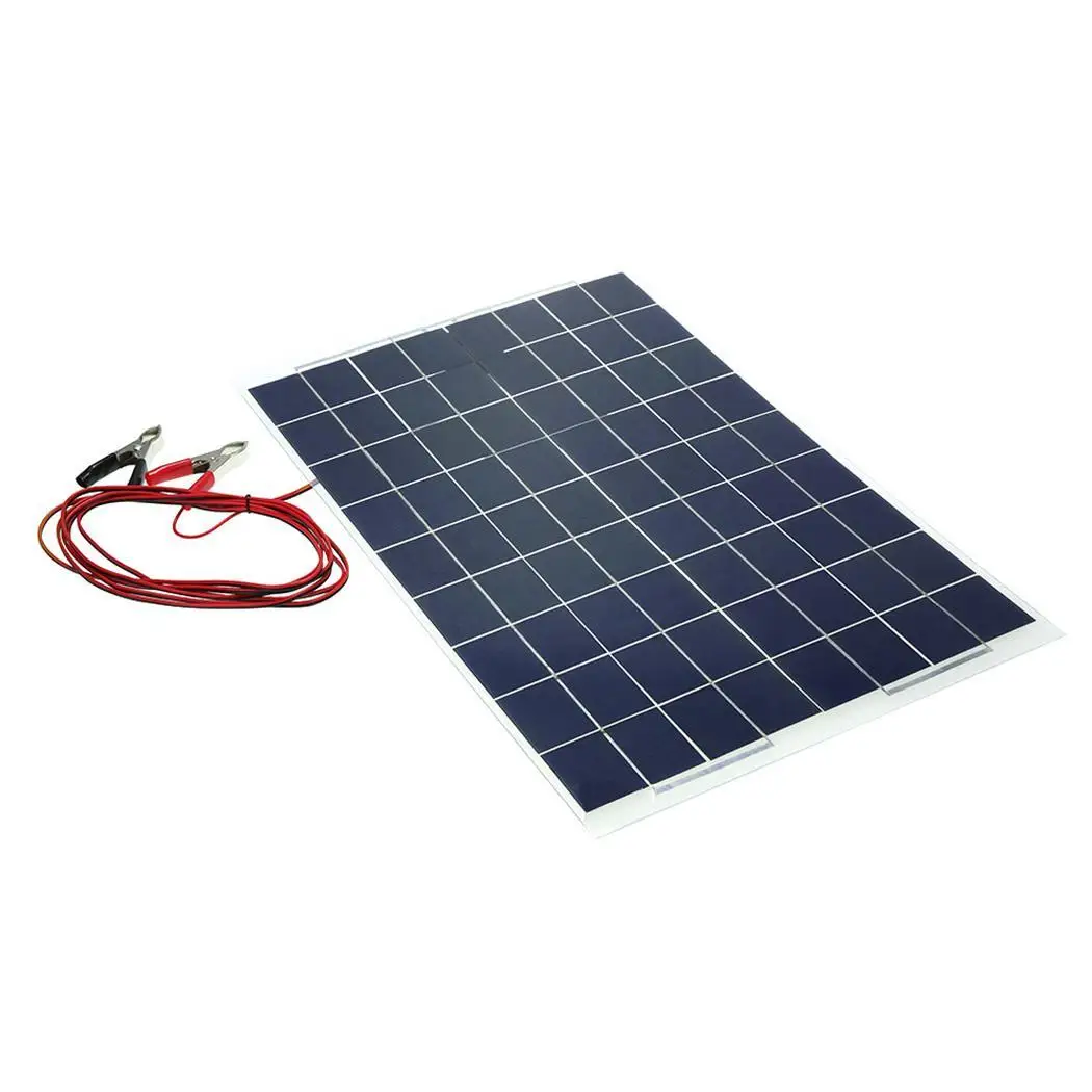 

30W 12V Poly Semi Solar Panel Battery Travel, Outdoor, etc Charger Approx. 4m/157" Controller Cable 600g Kit