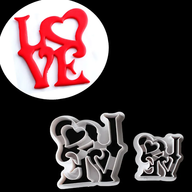 

Aouke new 2pcs LOVE Cookie Mould Cake Baking Tool Set