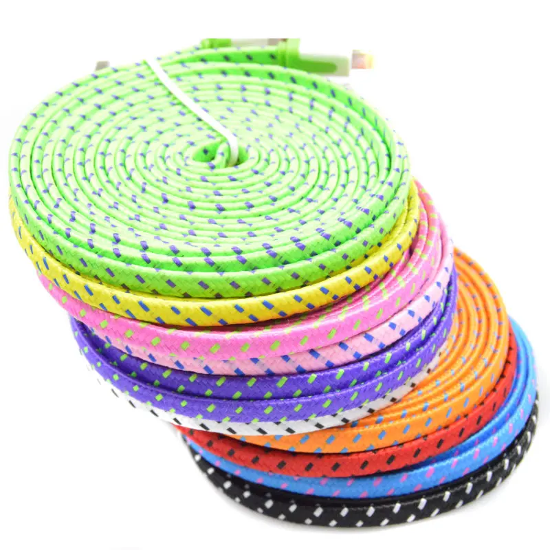 1M/2M/3M Colorful Braided USB Data Sync Charger Cable Micro USB Data Sync Charger Cable Cord Wire For iPhone 5 5s 6 6Plus