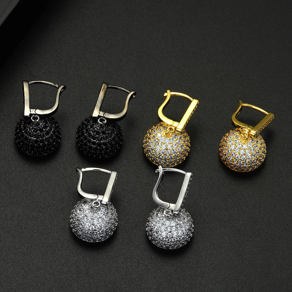 

HIBRIDE Fashion White Gold Color AAA Cubic Zircon Women Drop Earrings Brincos Jewelry for Bridal Wedding Jewelry Bijoux E-587