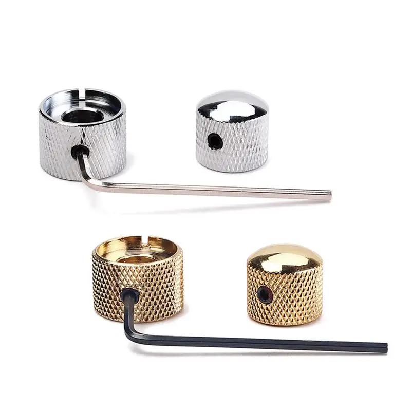 

2 In 1 Dual Concentric Tone Volume Blend Control Knobs Domed Knobs with Allen Wrench for Telecaster Electric Guitar