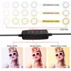 Mini Anillo de luz LED portátil con 3 modos de Color y 10 niveles de brillo, lámpara anular de 16CM para Youtube, sesión de fotos, trípode ► Foto 2/6
