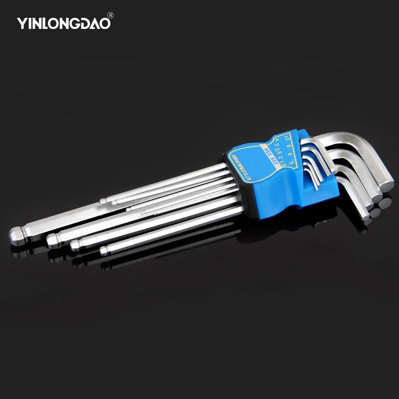 

9pcs Inches Hex Allen Key Set L-Shape 1/16''-3/8'' Allen Wrench Universal Key Hexagon For Repair Bicycle Hand Tools